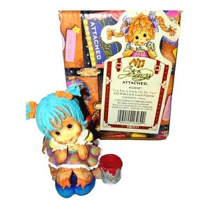 Vintage Girl With Cat And Leash Figurine No Strings Attached